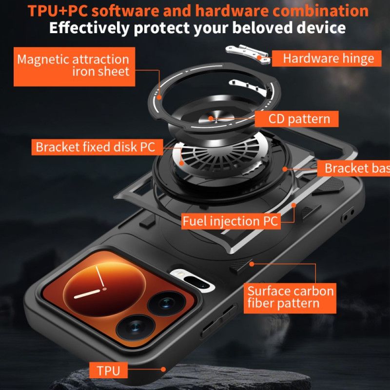 Cover Xiaomi 17 Pro Magnetisk Lukning Med Roterende Støtteben