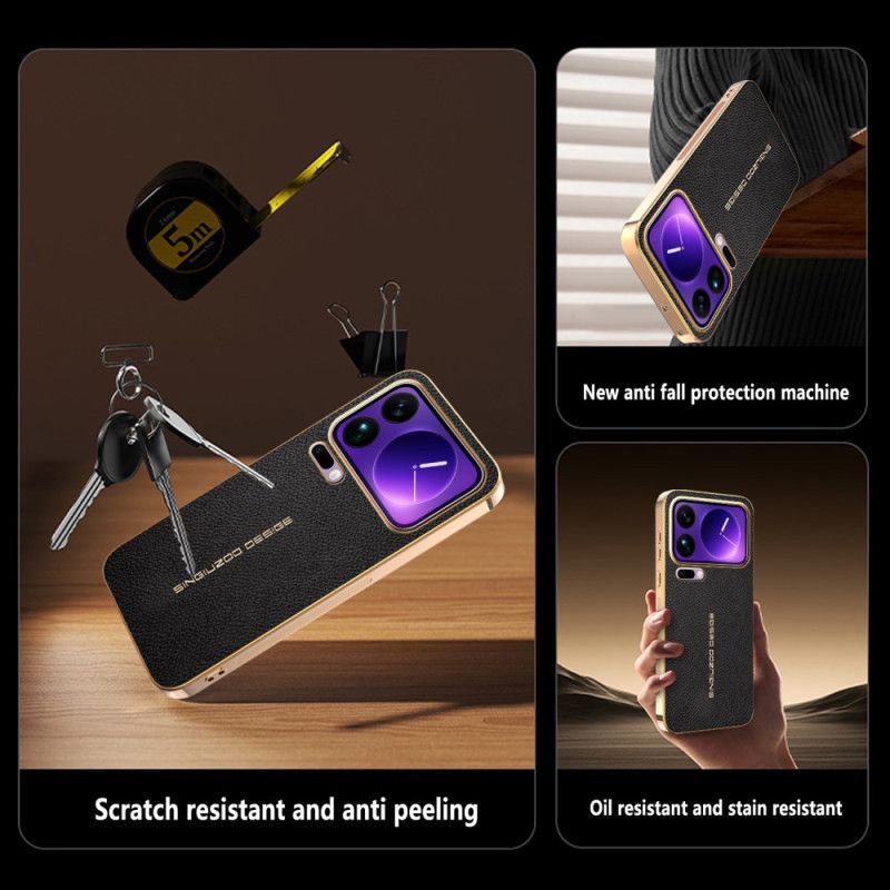 Cover Xiaomi 17 Pro Ridsefast Litchi-tekstur