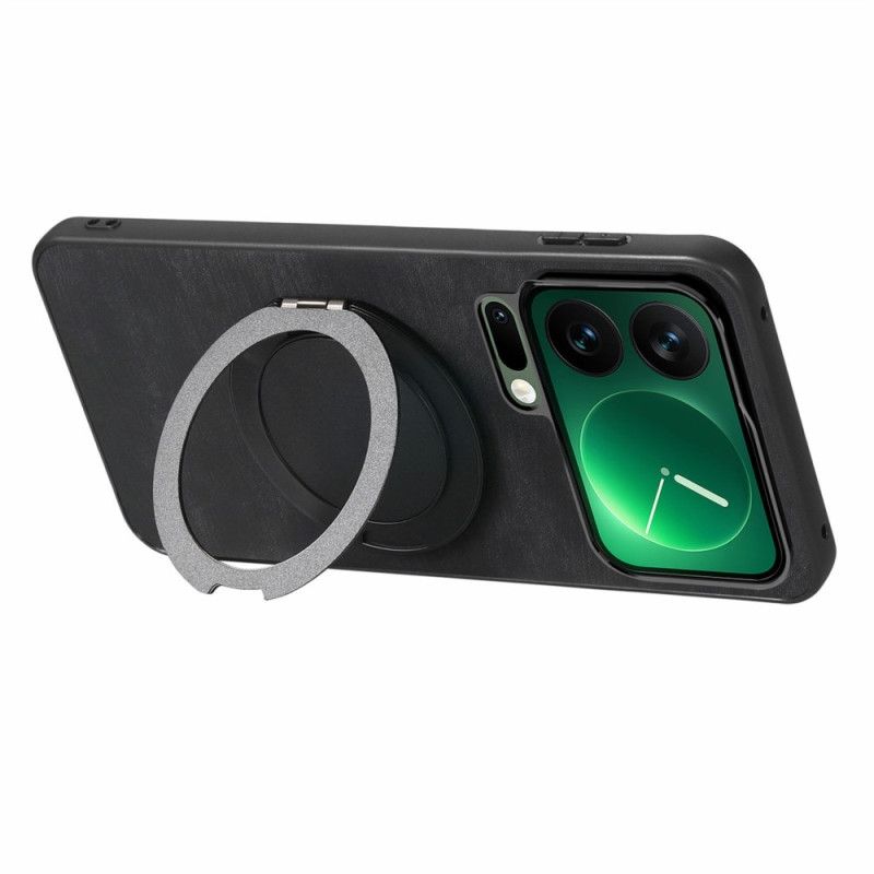 Cover Xiaomi 17 Pro Roterende Stativ Og Retro Lædertekstur