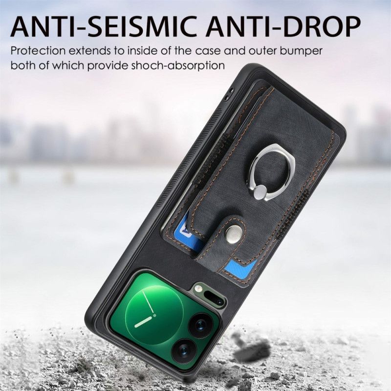 Cover Xiaomi 17 Pro Stativ Og Kortholder I Læderlook