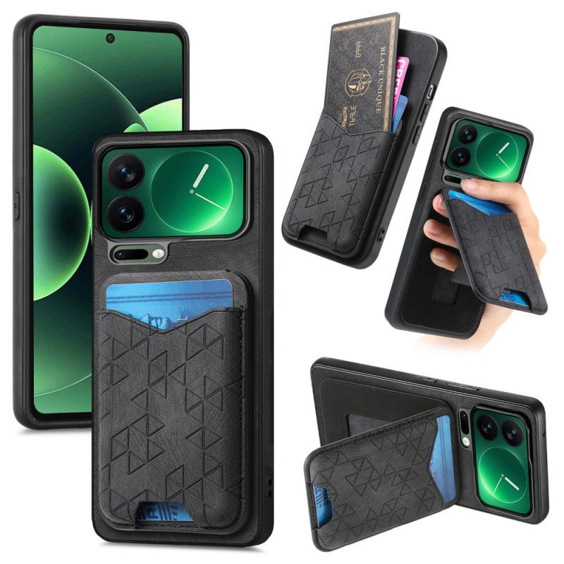 Cover Xiaomi 17 Pro Telefon Etui Kortholder Og Stativ Med Graveret Design