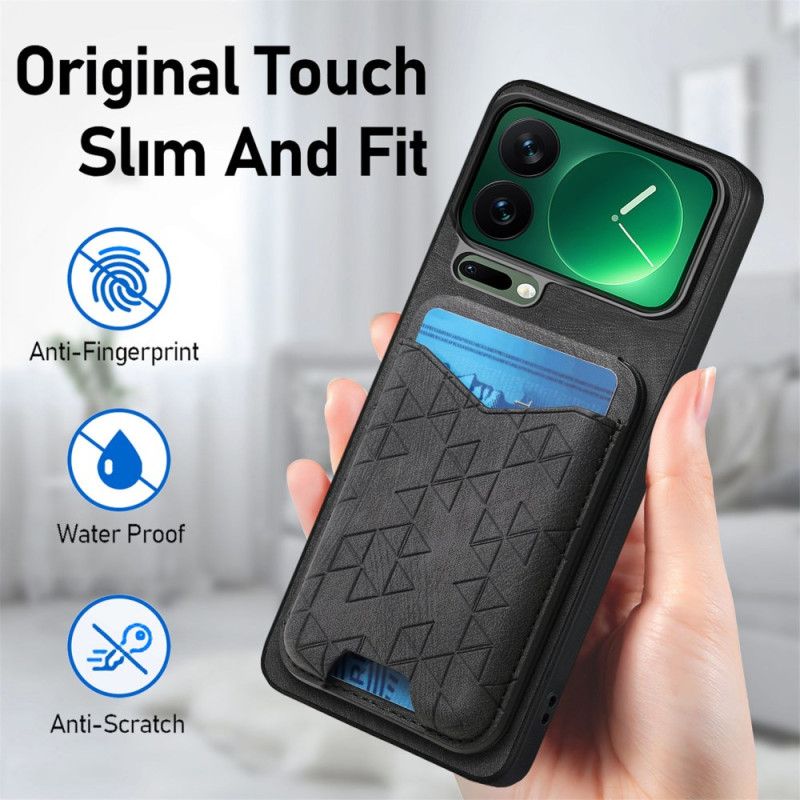 Cover Xiaomi 17 Pro Telefon Etui Kortholder Og Stativ Med Graveret Design