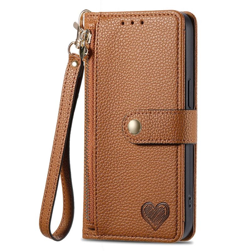 Flip Cover Til Xiaomi 17 Pro Rfid-blokerende Hjertedesign