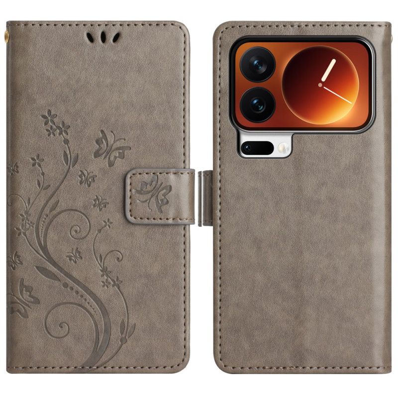 Flip Cover Til Xiaomi 17 Pro Sommerfugle Og Blomster