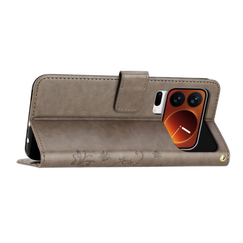 Flip Cover Til Xiaomi 17 Pro Sommerfugle Og Blomster