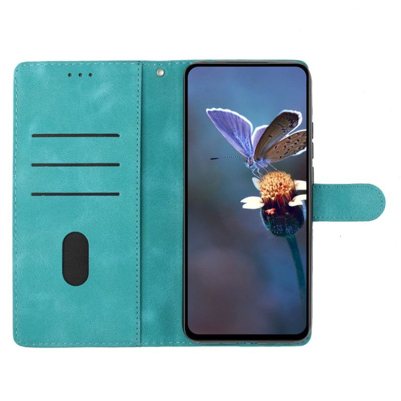 Flip Cover Xiaomi 17 Pro Blomstermønster Med Ruskindseffekt