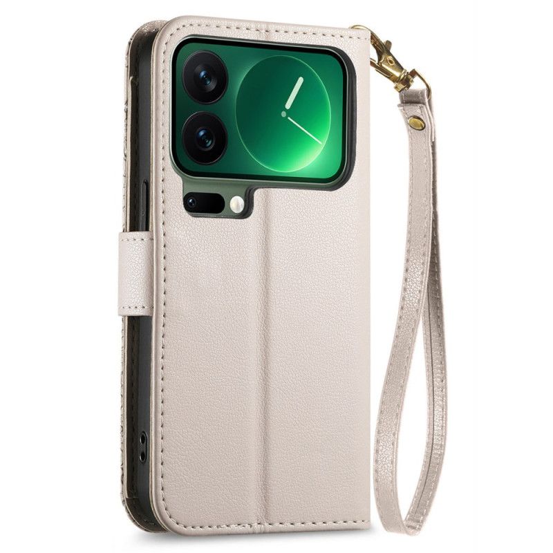 Læder Cover Xiaomi 17 Pro Blomster- Og Bladmønster