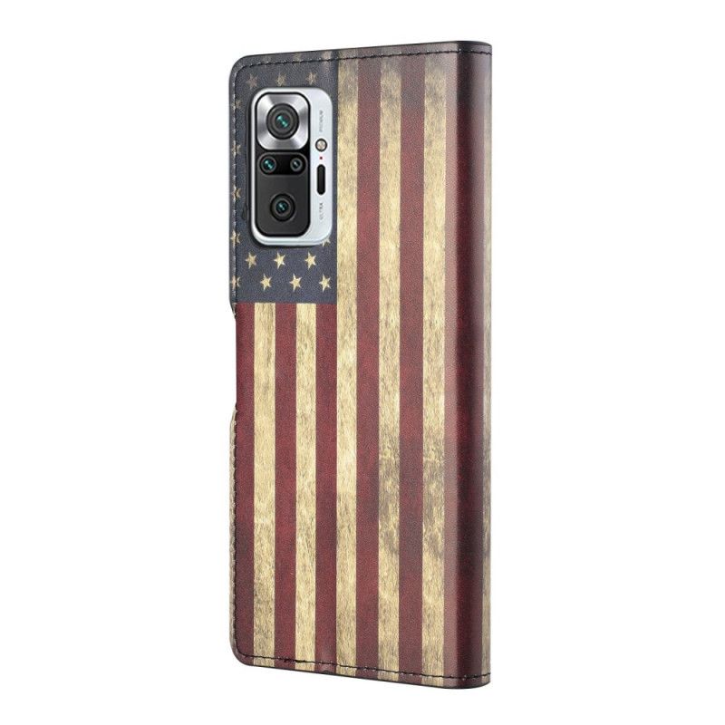 Flip Cover Læder Xiaomi Redmi Note 10 Pro Amerikansk Flag