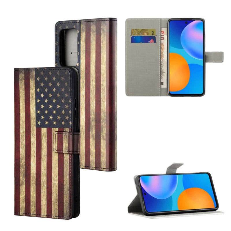 Flip Cover Læder Xiaomi Redmi Note 10 Pro Amerikansk Flag