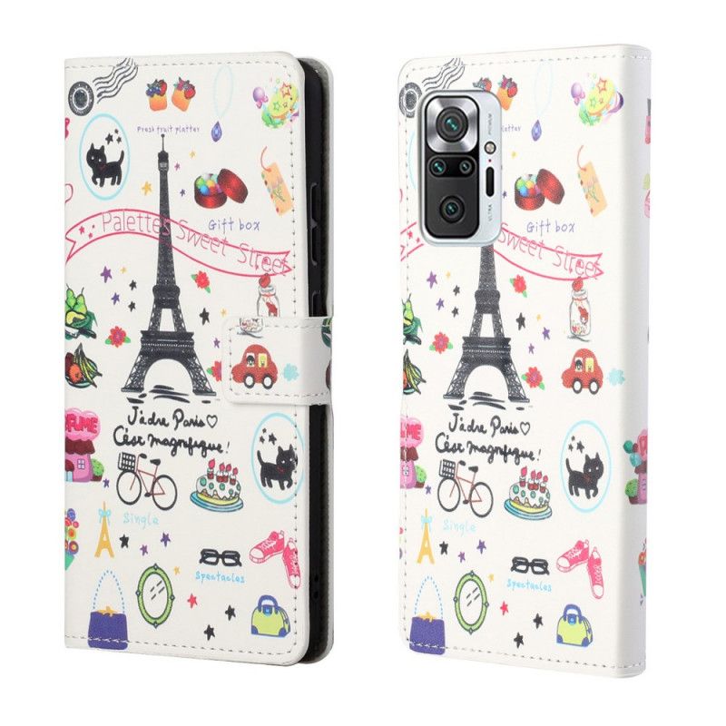 Flip Cover Læder Xiaomi Redmi Note 10 Pro Jeg Elsker Paris