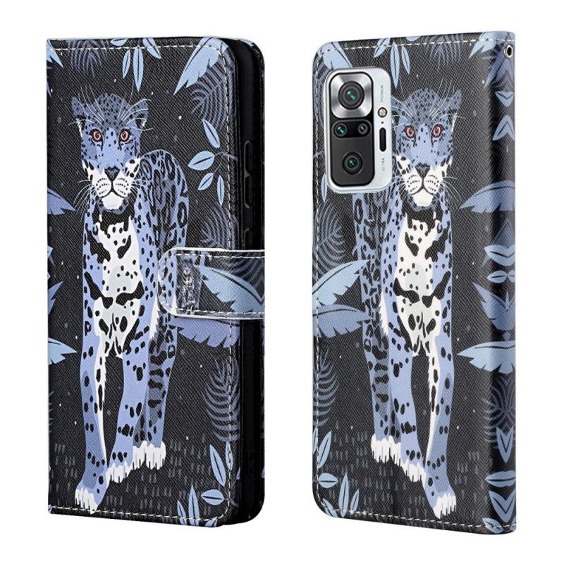 Flip Cover Læder Xiaomi Redmi Note 10 Pro Leopard Med Rem