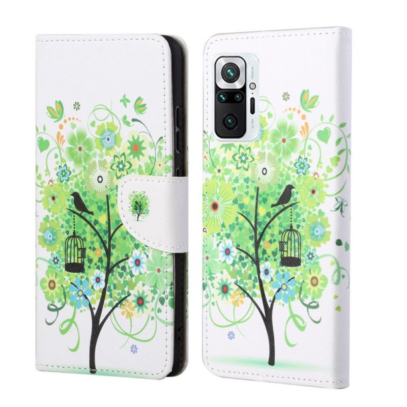 Flip Cover Xiaomi Redmi Note 10 Pro Mobilcover Grønt Træ