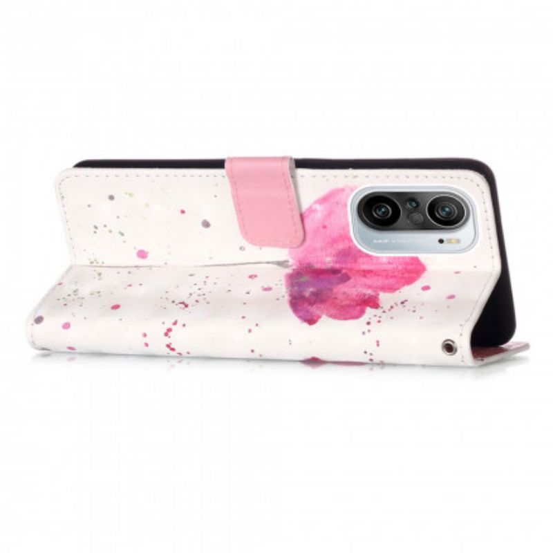 Læder Cover Xiaomi Mi 11i 5g / Poco F3 Telefon Etui Poppy Akvarel