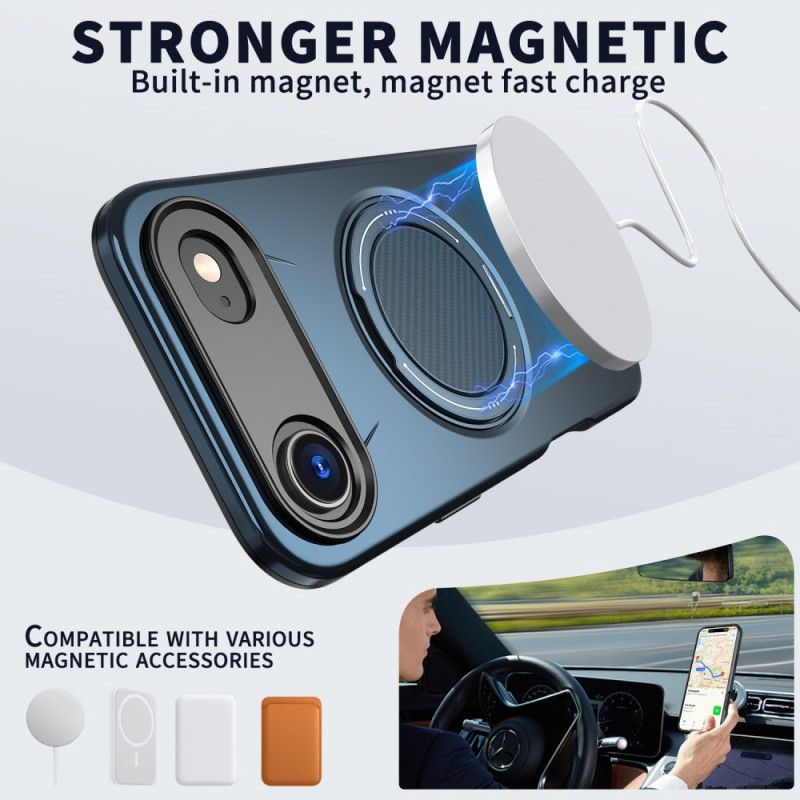 Cover iPhone Air Magsafe Med Roterende Holder I Metallisk Stil