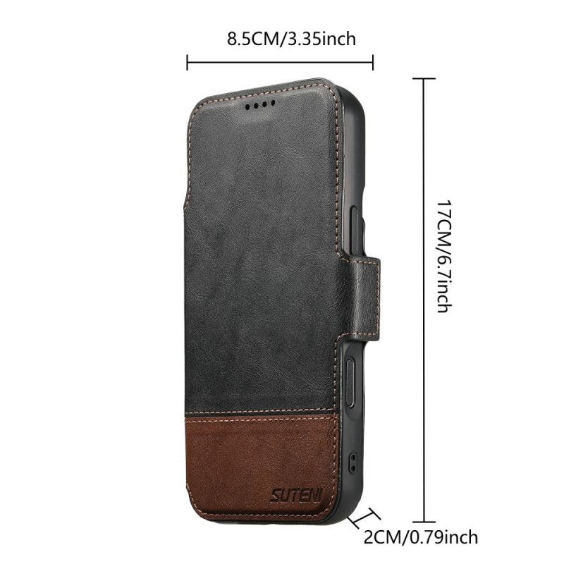 Flip Cover iPhone Air Magsafe Tofarvet Aftageligt Etui Suteni