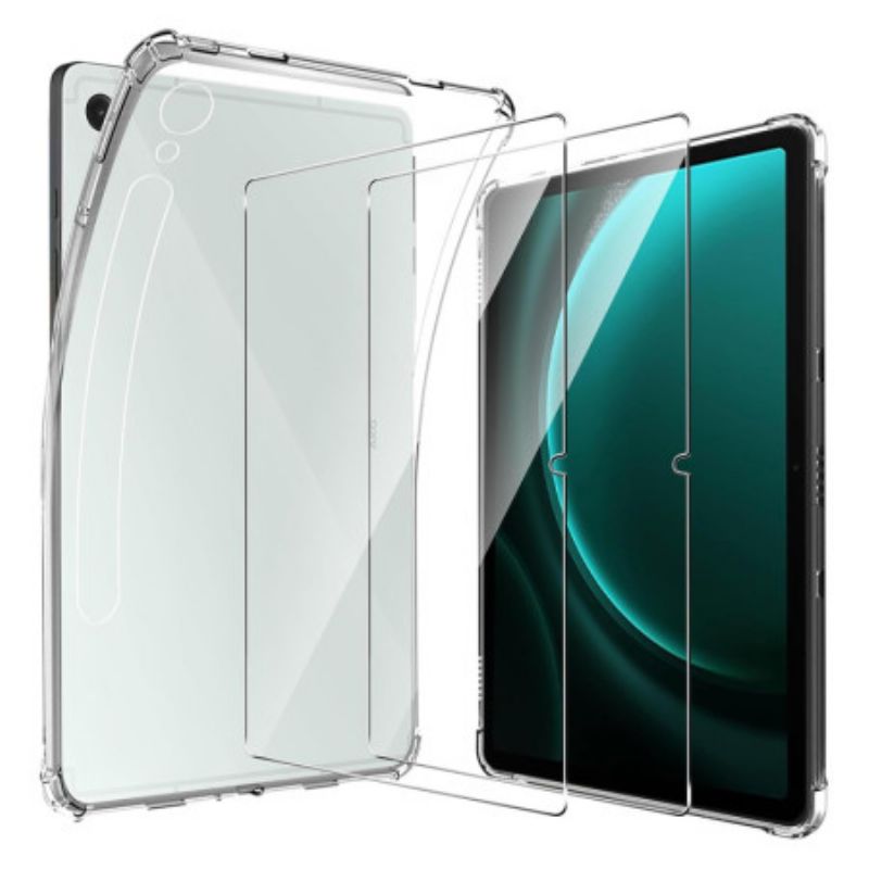 Cover Til Samsung Galaxy Tab S10 Fe Transparent Med 2 Hærdede Glasskærmbeskyttere