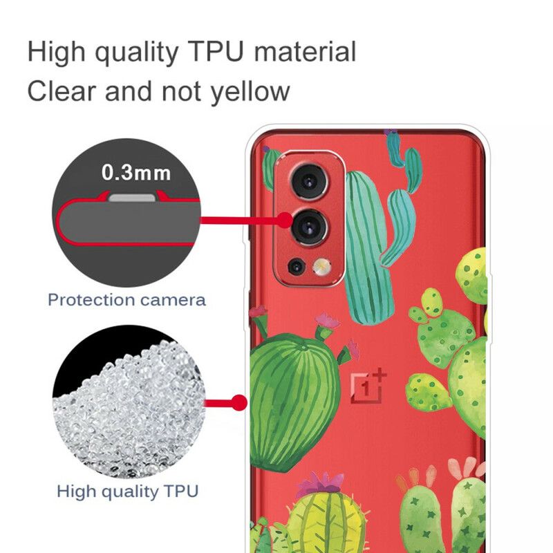 Cover Oneplus Nord 2 5g Telefon Etui Akvarelkaktus