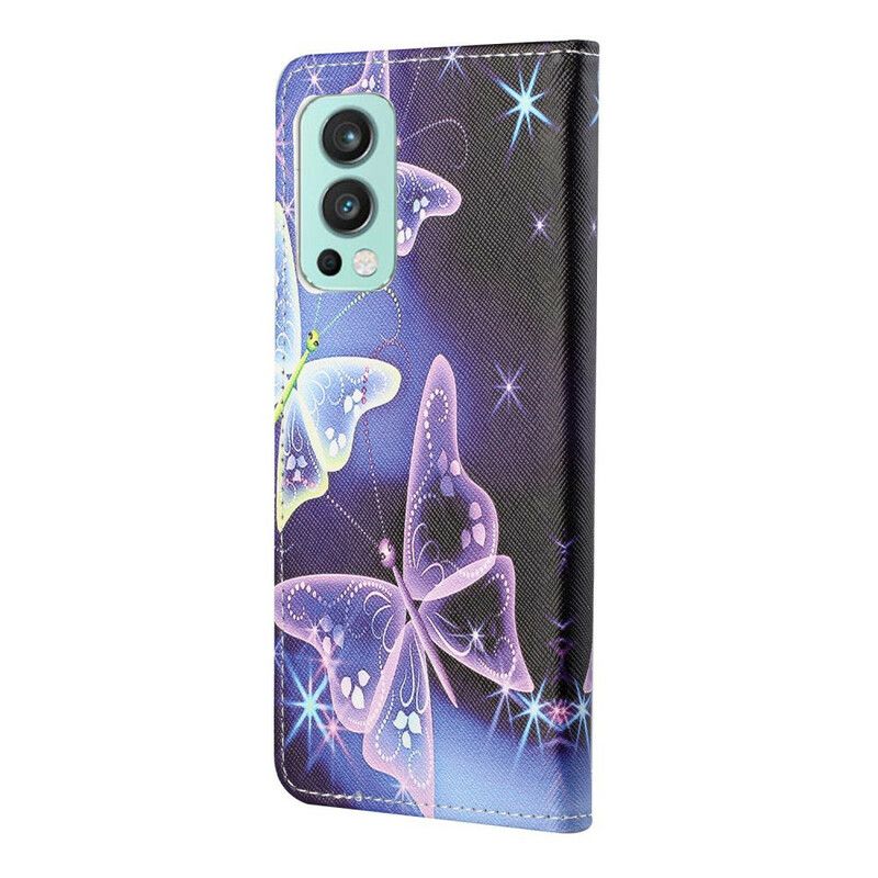 Flip Cover Oneplus Nord 2 5g Neonsommerfugle