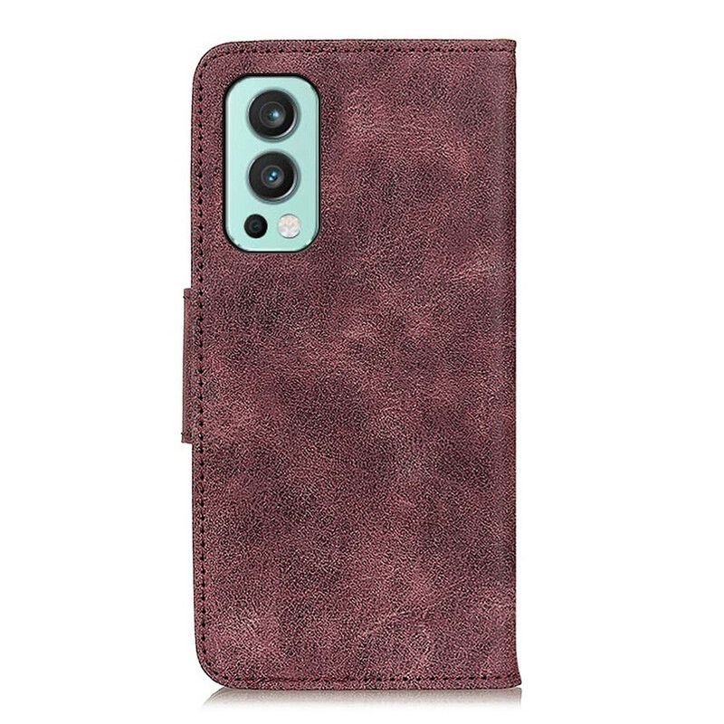 Flip Cover Oneplus Nord 2 5g Vintage Dobbeltsidet Magnetklap