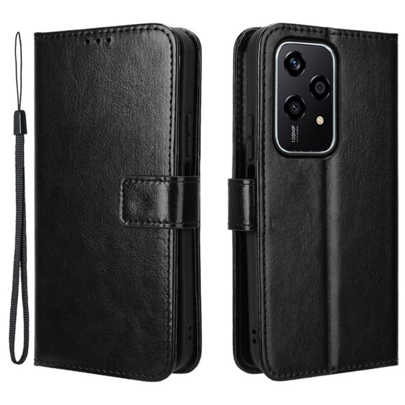 Læder Cover Honor 200 Lite Telefon Etui Prangende Kunstlæder Med Rem
