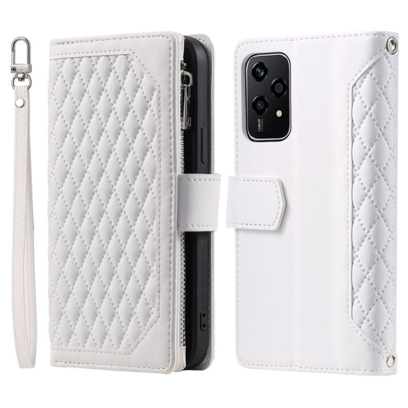 Læder Cover Honor 200 Lite Telefon Etui Quiltet Med Rem