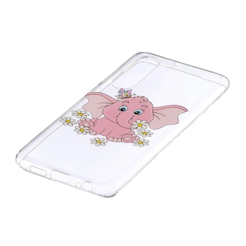 Cover Huawei P30 Gennemsigtig Lyserød Elefant