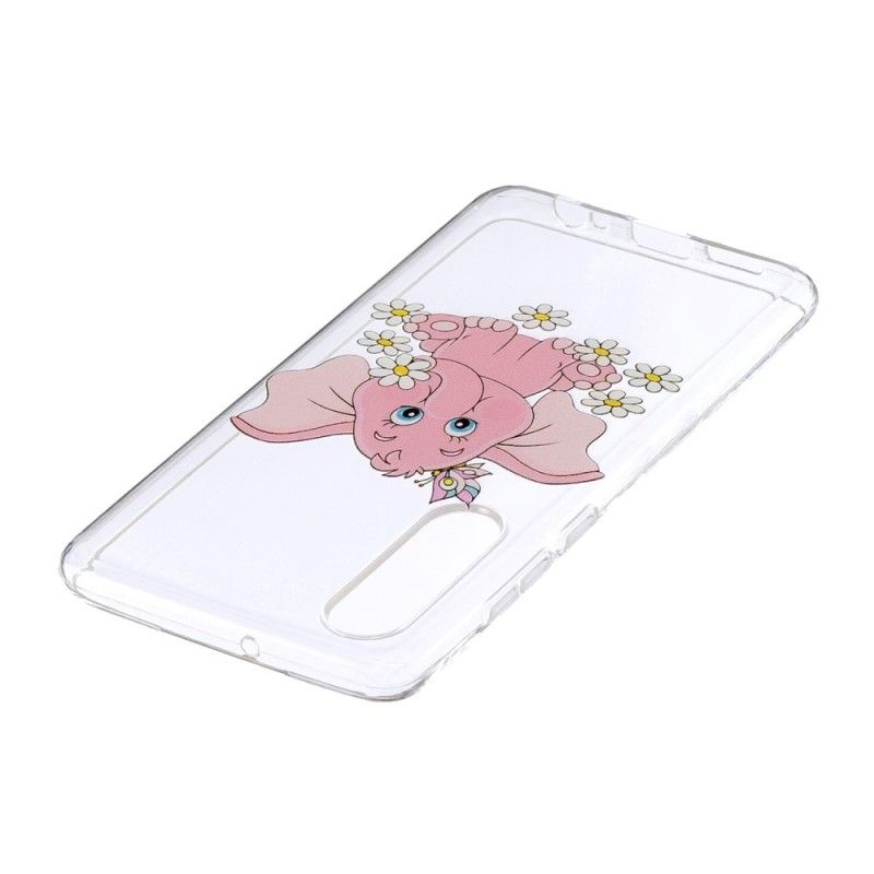 Cover Huawei P30 Gennemsigtig Lyserød Elefant