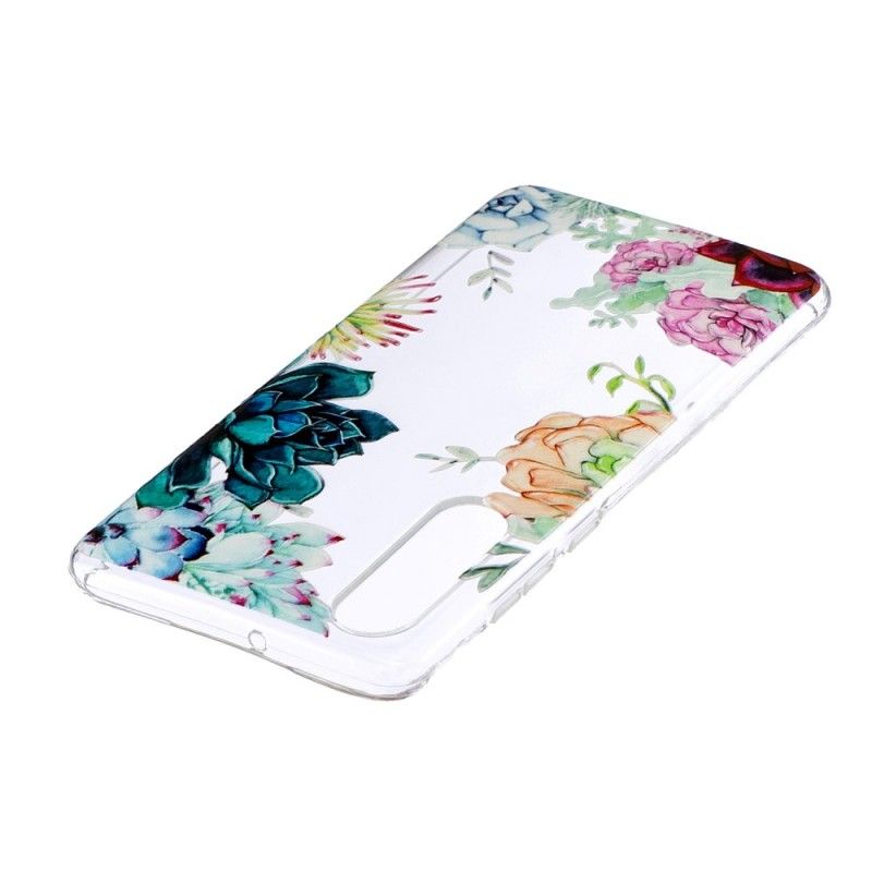 Cover Huawei P30 Gennemsigtige Akvarelblomster Original