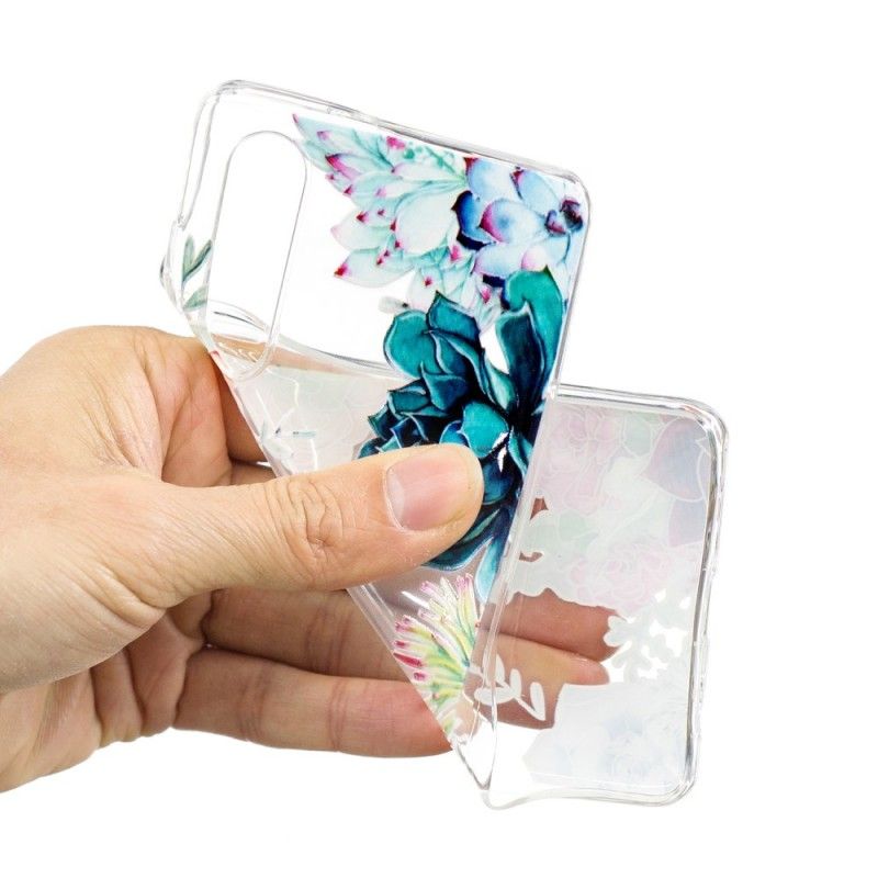 Cover Huawei P30 Gennemsigtige Akvarelblomster Original