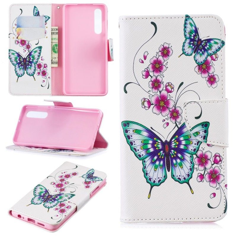 Flip Cover Huawei P30 Vidunderlige Sommerfugle