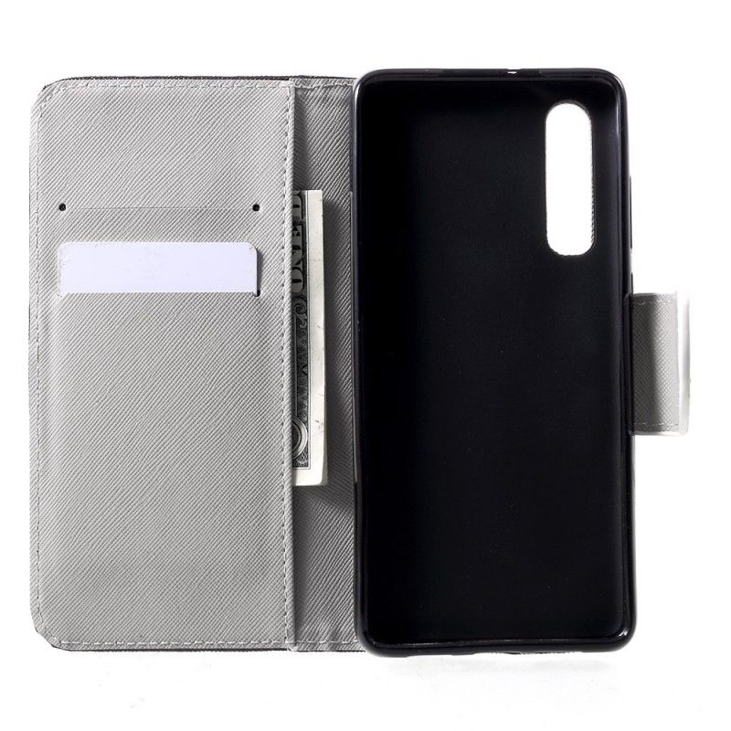 Flip Cover Læder Huawei P30 Farlig Bjørn