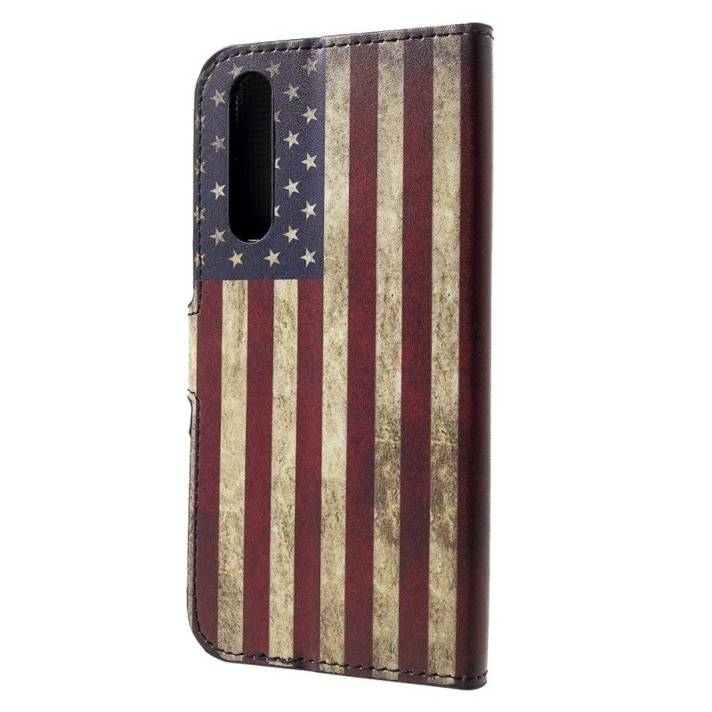Flip Cover Læder Huawei P30 Usa Flag