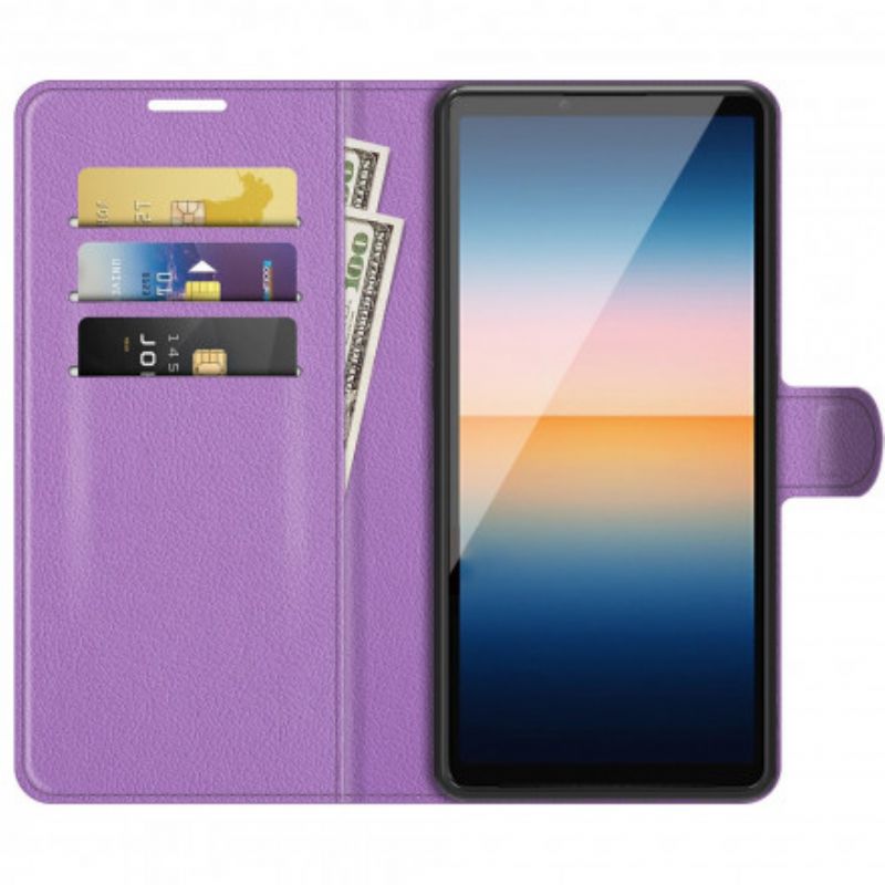 Flip Cover Sony Xperia 10 Iii Klassisk Imiteret Læder