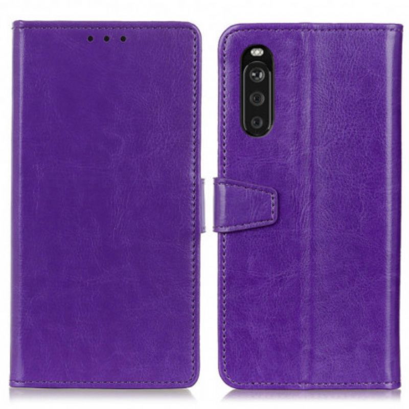 Flip Cover Sony Xperia 10 Iii Klassisk Lædereffekt
