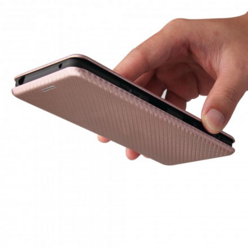 Læder Cover Sony Xperia 10 Iii Telefon Etui Farvet Carbon Silikone