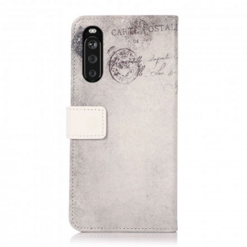 Læder Cover Sony Xperia 10 Iii Telefon Etui Traveller Kat