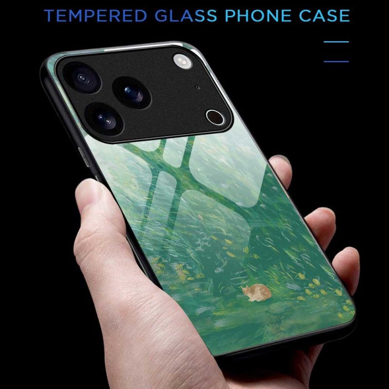 Cover iPhone 17 Pro Max Hærdet Glas Med Kattemaleri