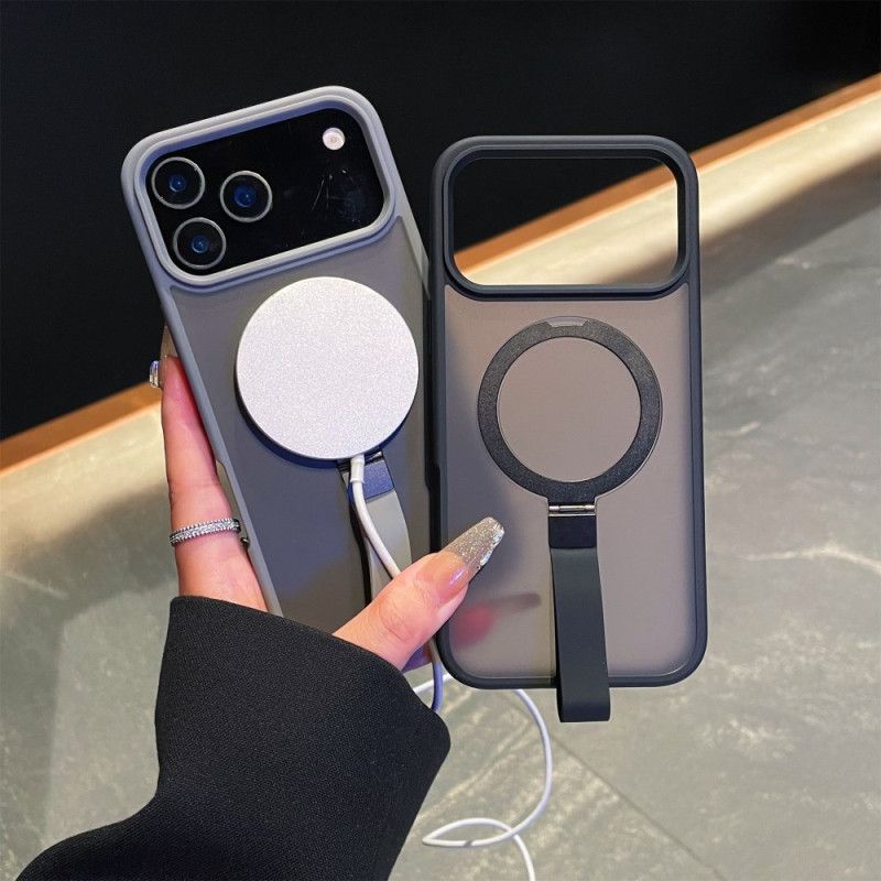 Cover iPhone 17 Pro Max Integreret Håndledsrem Og Metalstativ