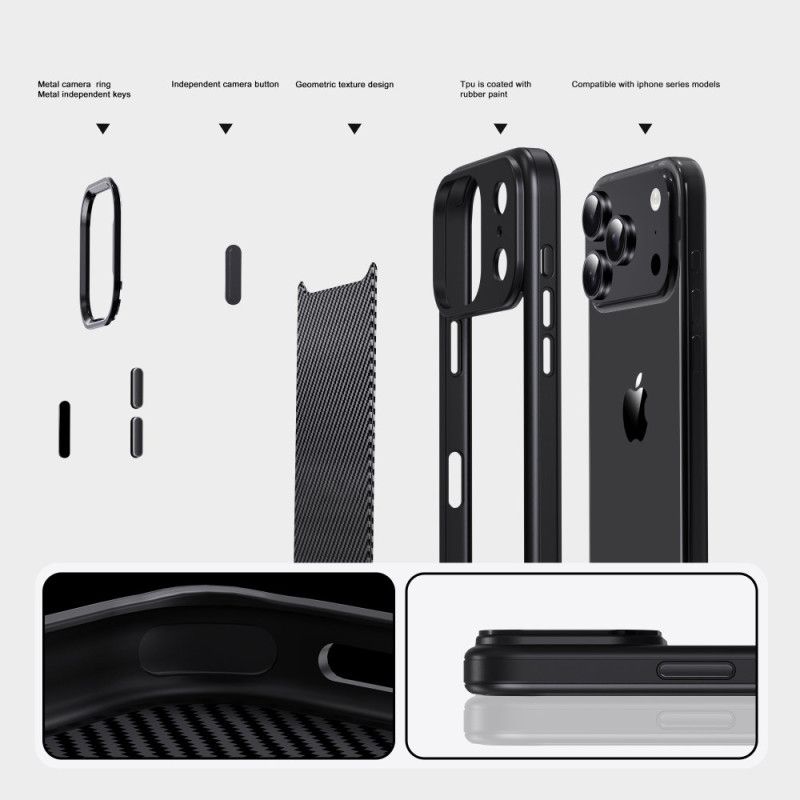 Cover iPhone 17 Pro Max Ipaky Carbon Fiber