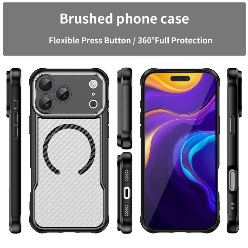 Cover iPhone 17 Pro Max Magsafe-kompatibel Gennemsigtig Kulfiber