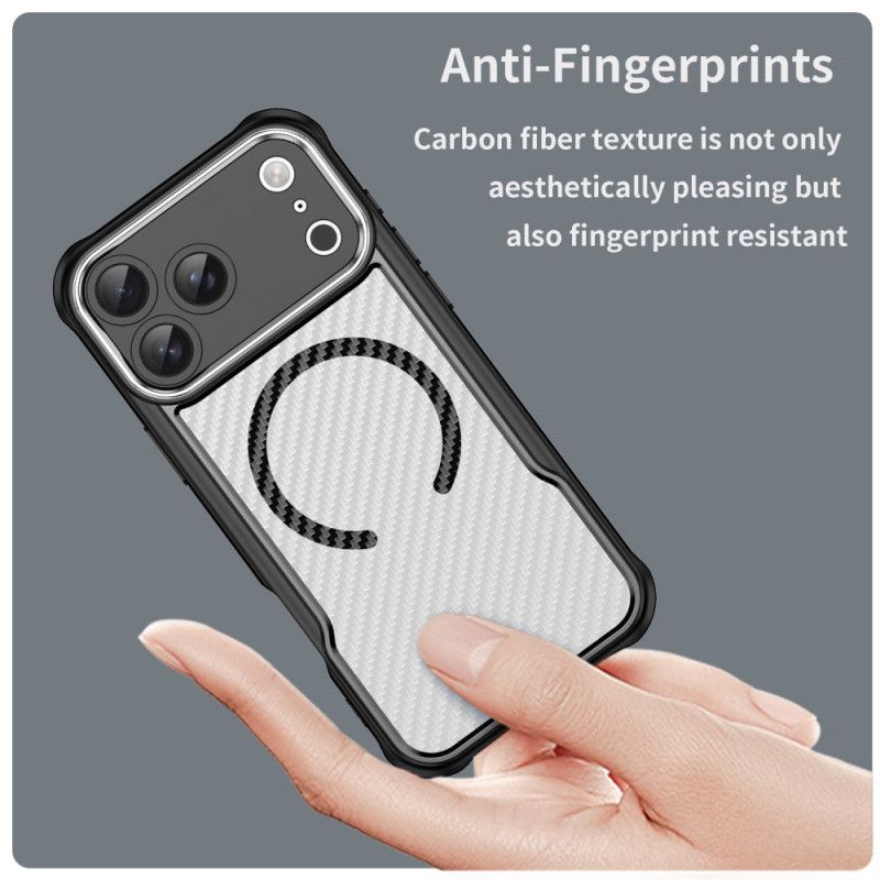 Cover iPhone 17 Pro Max Magsafe-kompatibel Gennemsigtig Kulfiber