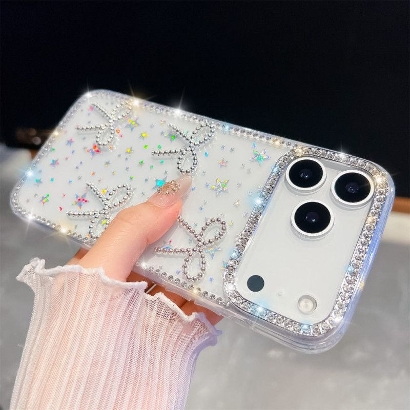 Cover iPhone 17 Pro Max Sommerfugle- Og Glitterdekoration
