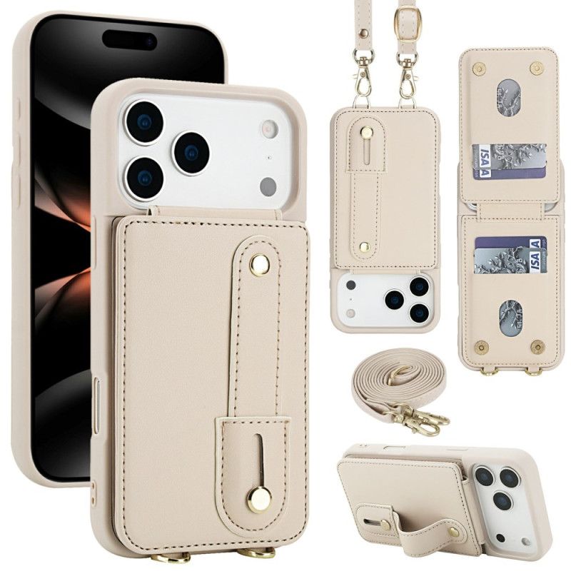 Cover iPhone 17 Pro Max Telefon Etui Kortholder Og Skulderrem