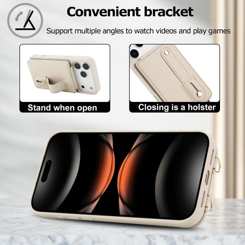 Cover iPhone 17 Pro Max Telefon Etui Kortholder Og Skulderrem