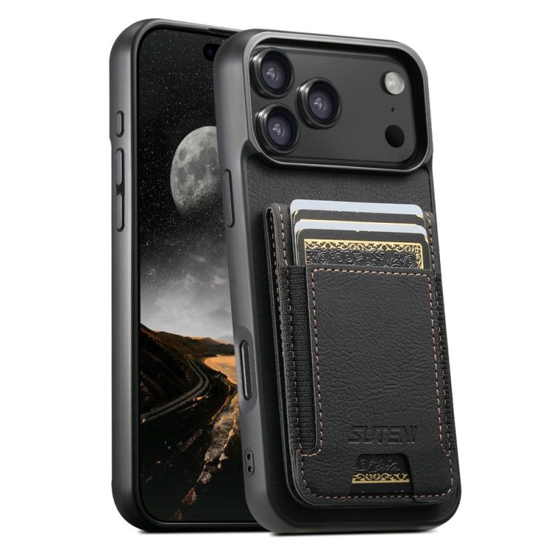Cover iPhone 17 Pro Max Telefon Etui Kortholder Og Stativ I Retro-look