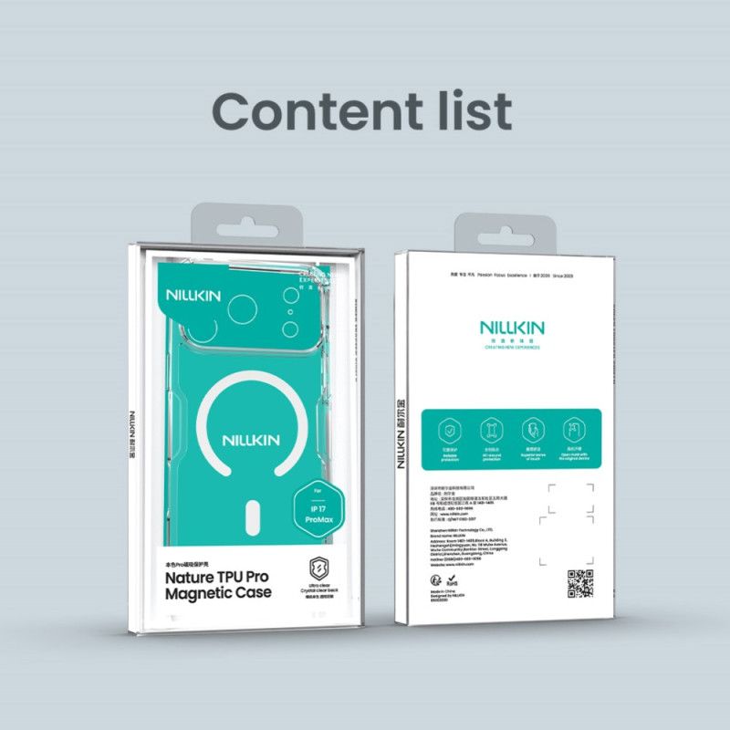 Cover iPhone 17 Pro Max Telefon Etui Nillkin Nature Pro-serien Med Magsafe-kompatibel