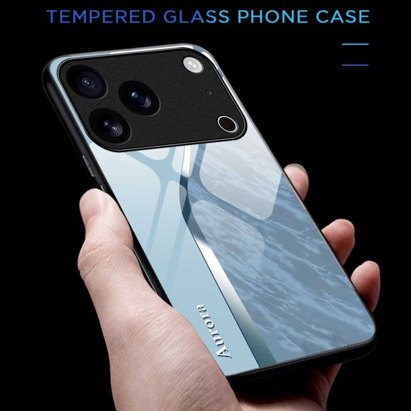 Cover Til iPhone 17 Pro Max Hærdet Glas Med Lyseblåt Design