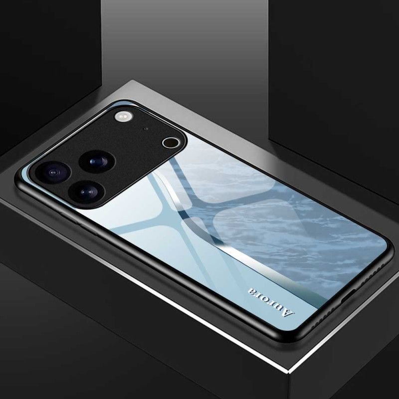 Cover Til iPhone 17 Pro Max Hærdet Glas Med Lyseblåt Design