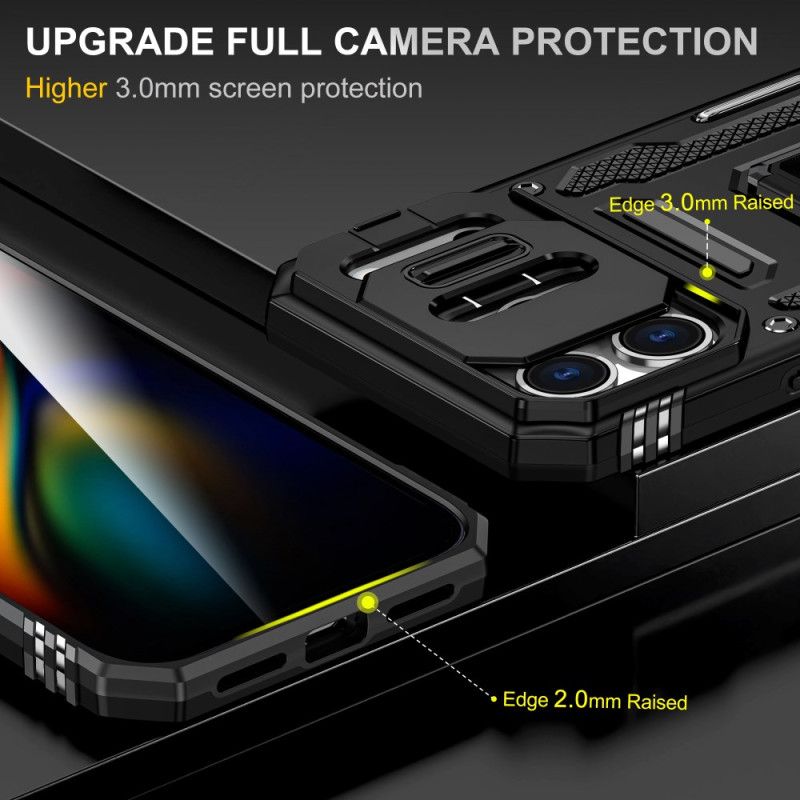 Cover Til iPhone 17 Pro Max Linseholder Og Beskytter Med Metaleffekt