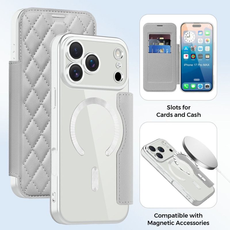 Flip Cover iPhone 17 Pro Max Magsafe-kompatibel Quiltet